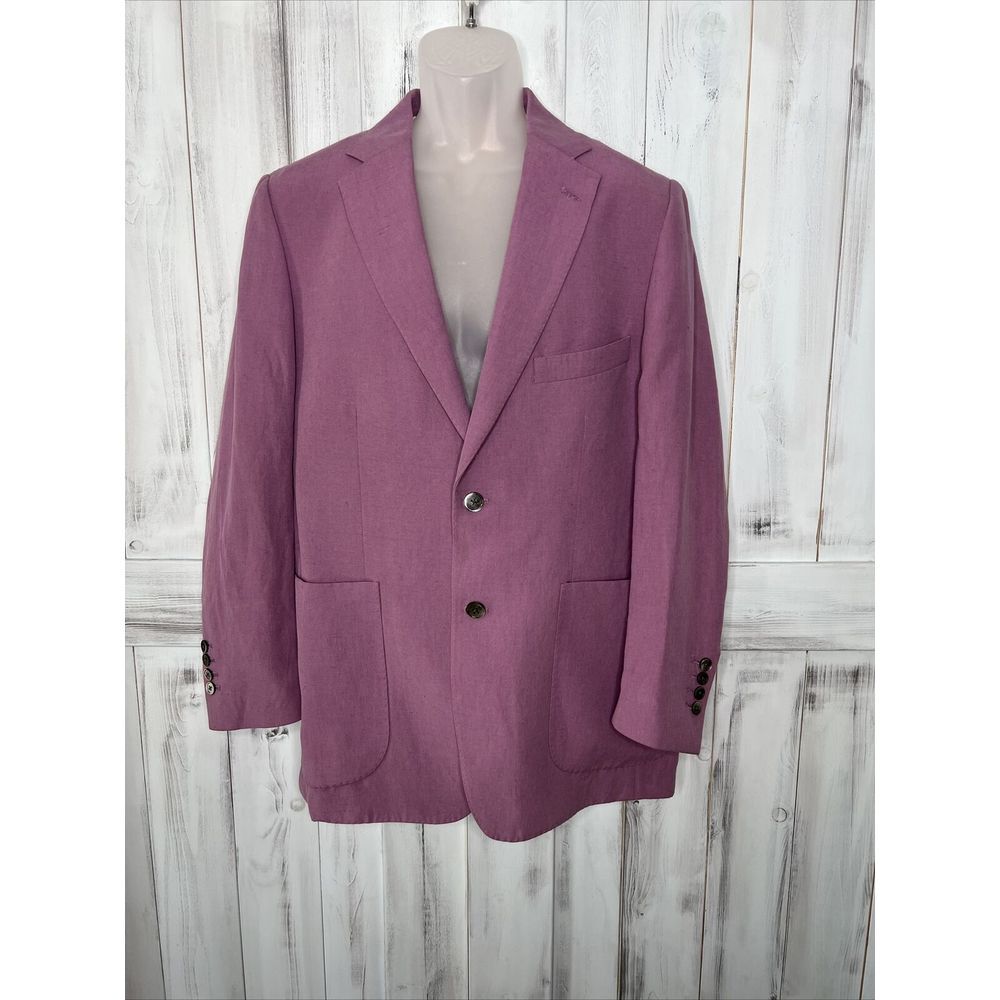 CRITTENDEN SPORT PURPLE LAVENDER SILK LINEN UNSRUCTURED SPORT COAT JACKET 40S